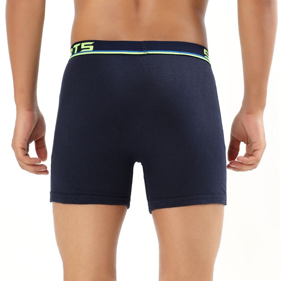 Men's Deep Midnight Navy Long-Length Trunks, Navy Blue, large image number null