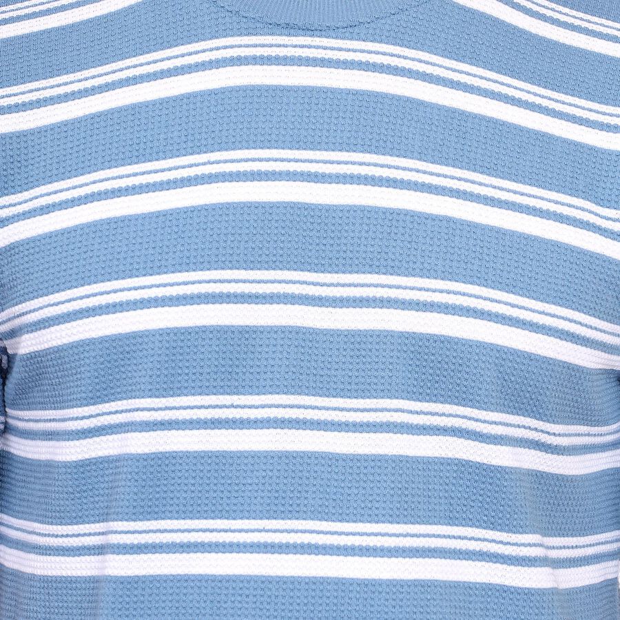 Men's Round Neck Half Sleeves T-Shirt , स्काई ब्लू, large