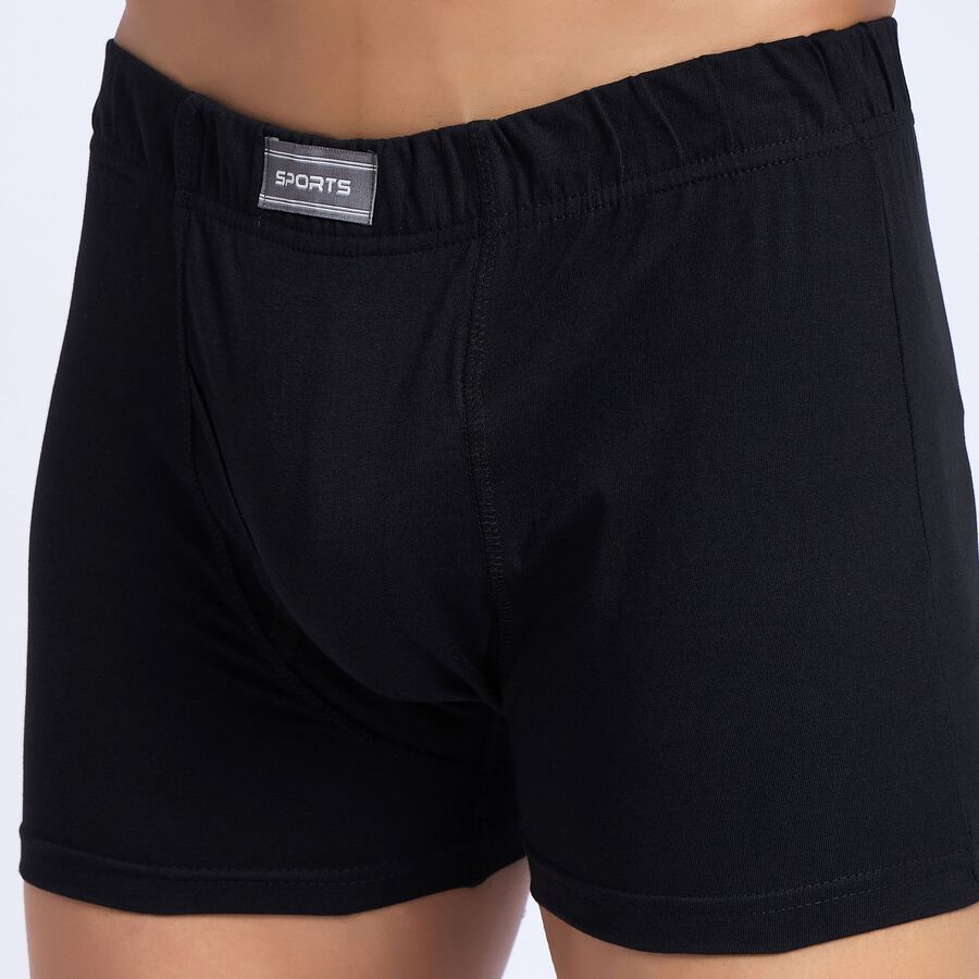 Men's 100% Cotton Trunks, काला, large image number null