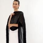Women's Black Crinkled Dupatta, काला, small image number null