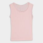 Girls' 100% Cotton Vest, पीच, small image number null