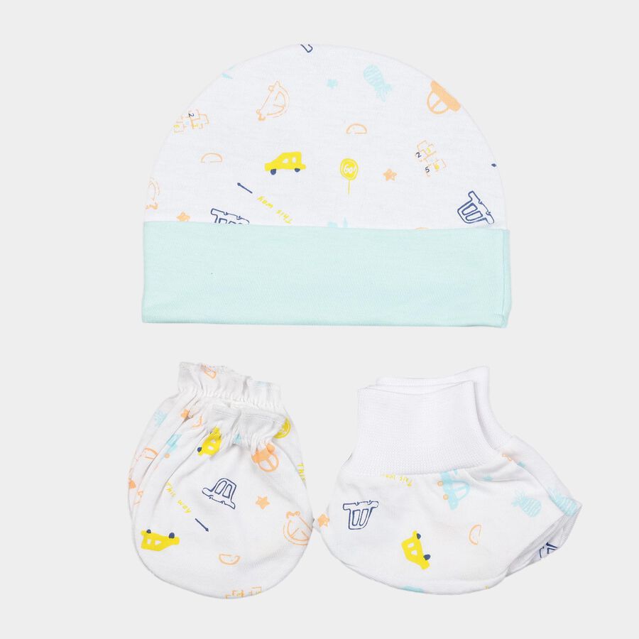 Infants Cotton Printed Baby Gift Set, White, large image number null
