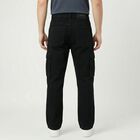Men's Black Regular Fit Solid Jeans, Black, small