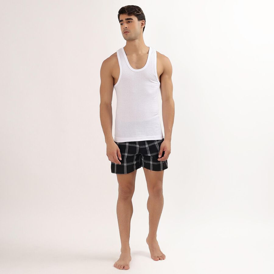 Men's 100% Cotton Vest (Pack of 2), सफ़ेद, large image number null