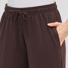 Women's Deep Chocolate Brown Relaxed Fit Cargo Track Pants, Brown, small