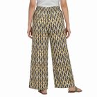 Women's Beige Regular Fit Printed Palazzos, गहरा पीला, small