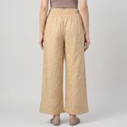 Women's Beige Regular Fit Printed Palazzos, गहरा पीला, small