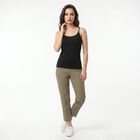 Women's Black Cotton Blend Scoop Neck Camisole Slip, काला, small
