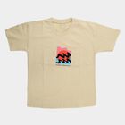 Boys' Yellow Cotton Crew Neck Graphic Printed T-Shirt, Yellow, small