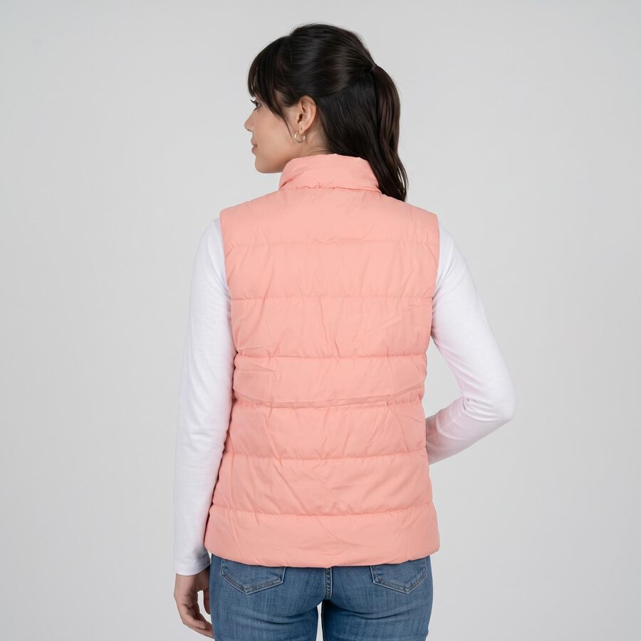 Women's Light Pink High Neck Puffer Jacket, Light Pink, large