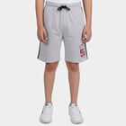 Boys Grey Regular Fit Casual Bermuda Shorts, Ecru Melange, small