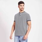 Solid Henley T-Shirt, Navy Blue, small image number null