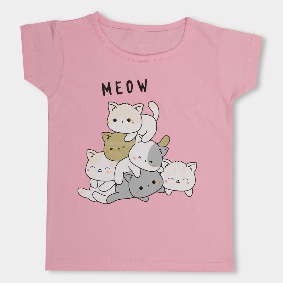 Girls' 100% Cotton T-Shirt , लाइलेक, large image number null