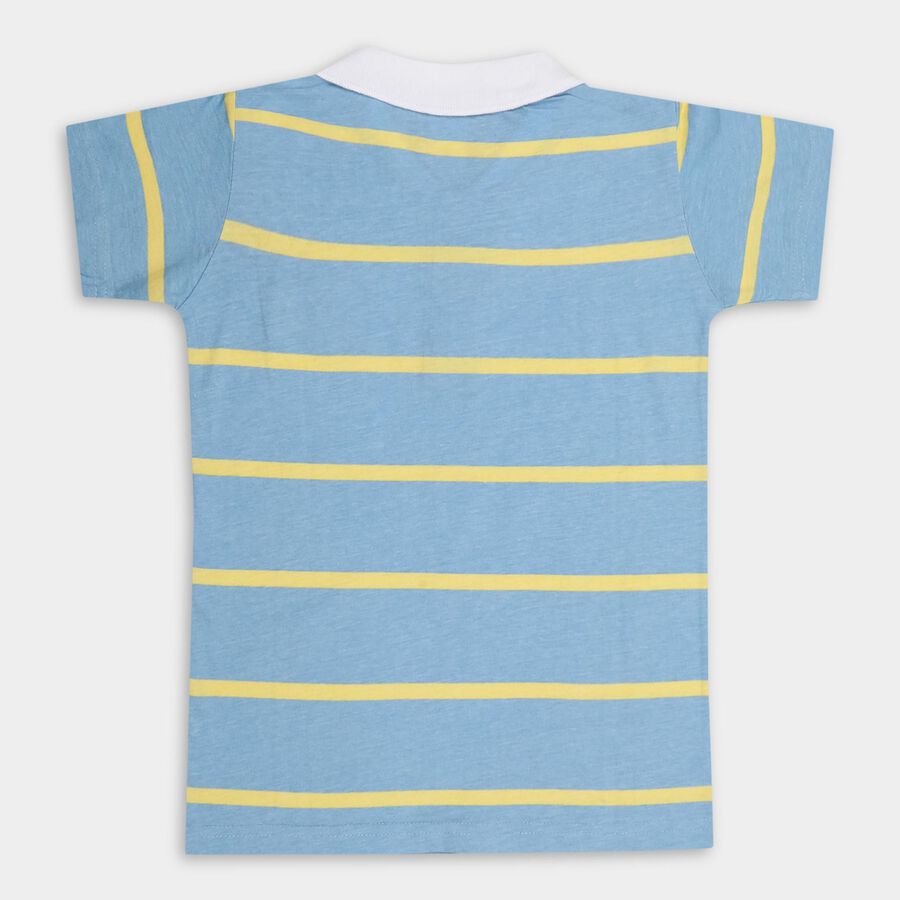Boys' 100% Cotton Half Sleeves T-Shirt, हल्का नीला, large
