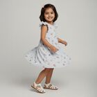 Infants' Light Blue Floral Print Sleeveless Frock, हल्का नीला, small image number null