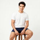Men's White Round Neck Regular T-Shirt, सफ़ेद, small