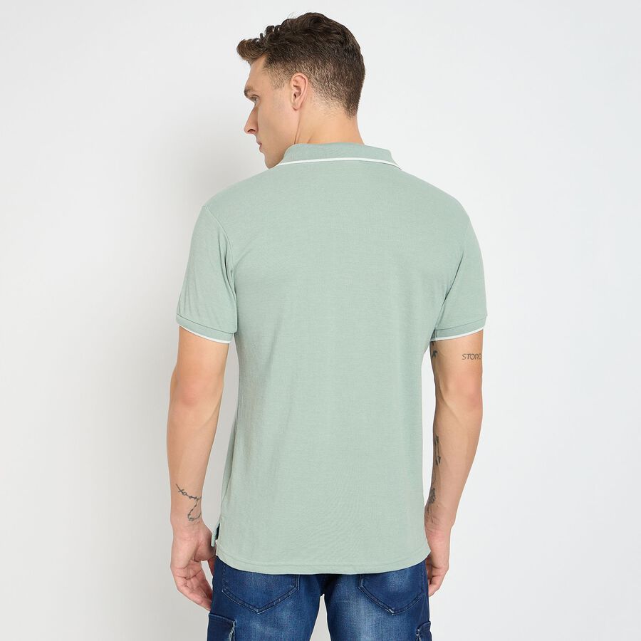 Men's Collared Half Sleeves T-Shirt, Aqua, large image number null