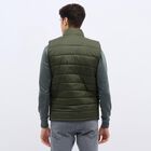 Men's Dark Olive High Neck Sleeveless Jacket, गहरा हरा, small image number null