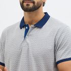 Men's Muted Grey Polo Neck Classic T-Shirt, Mid Blue, small image number null