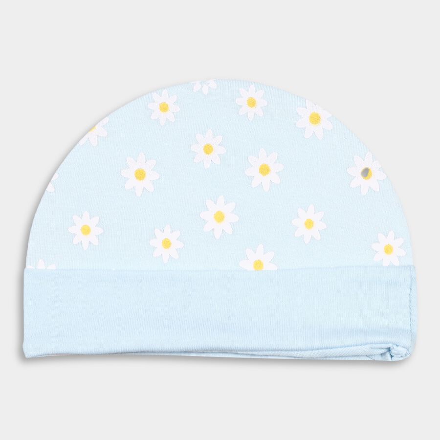 Infants' 100% Cotton Gift Set (Cap, Mittens, Booties), Light Blue, large