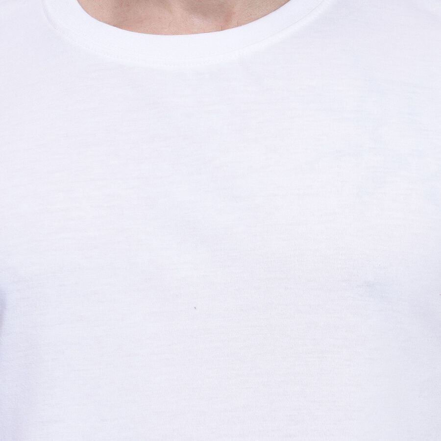 Men's Round Neck Half Sleeves T-Shirt, White, large image number null