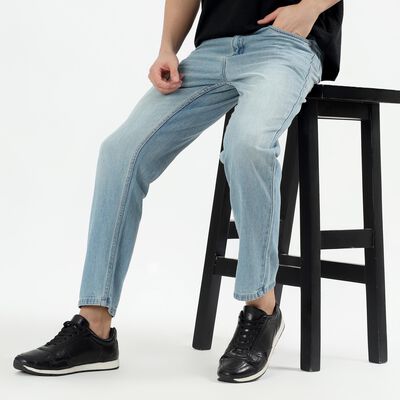 Men's Light Blue Straight Fit Jeans