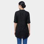 Women's Black V-Neck Printed Kurti, Black, small