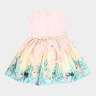 Girls All Over Print Frock, Peach, small image number null