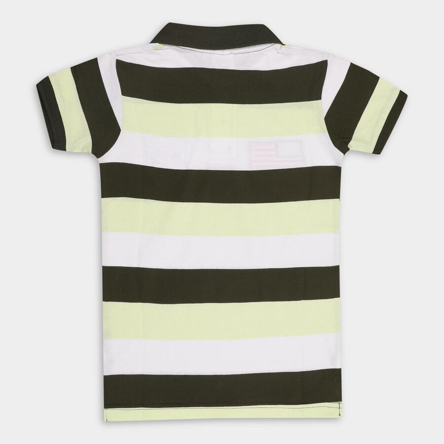 Boys' 100% Cotton Half Sleeves T-Shirt, Olive, large image number null
