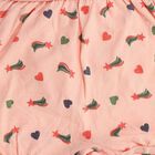 Girls Peach Regular Fit Printed Bloomers, पीच, small