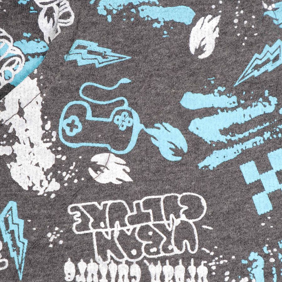 Boys All Over Print Bermuda, Charcoal, large image number null