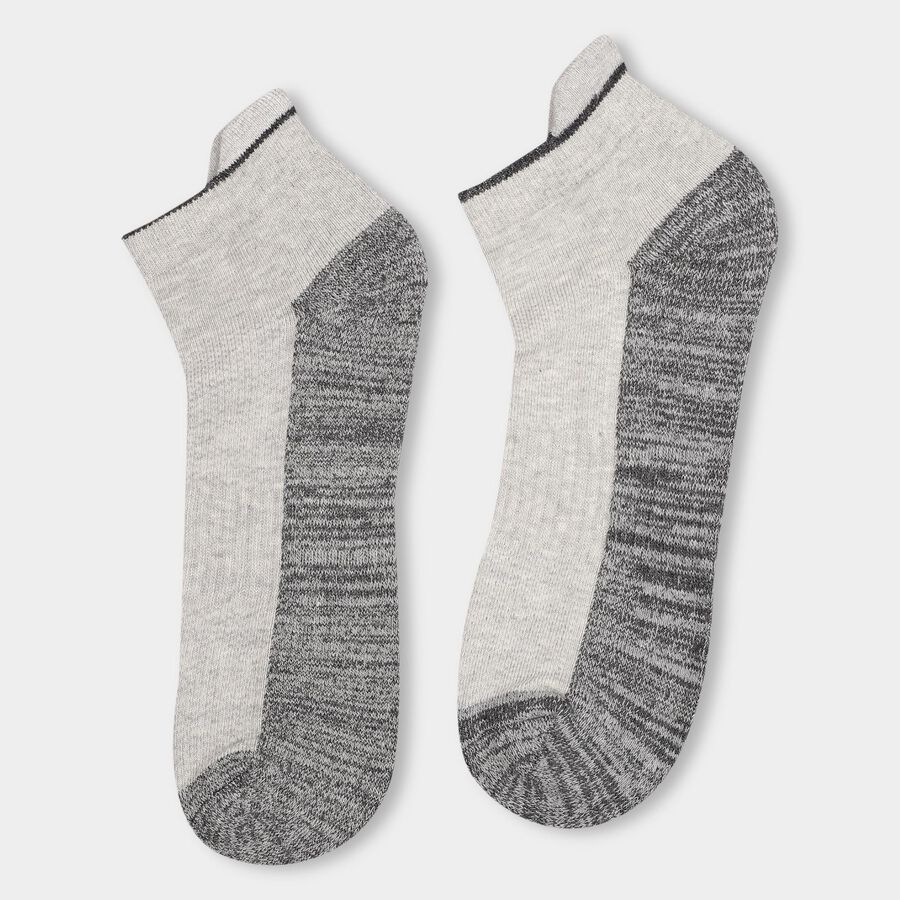 Men's Mixed Colors Ankle Sports Socks Pack of 3, Black, large