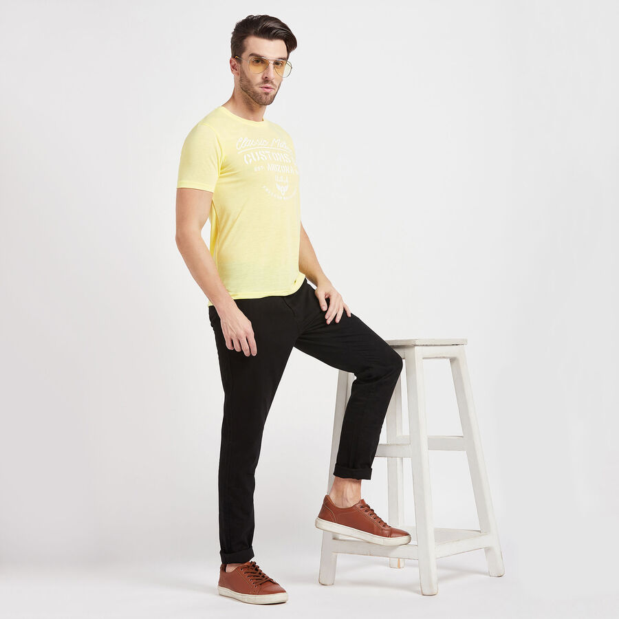 Round Neck T-Shirt, Yellow, large image number null