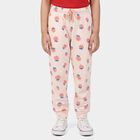 Girls' Off White Jogger Floral Printed Pyjama, ऑफ व्हाइट, small