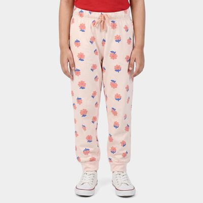 Girls' Off White Jogger Floral Printed Pyjama