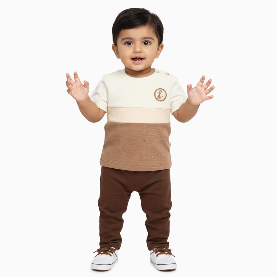 Infants' 100% Cotton T-Shirt, Off White, large image number null