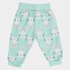 Infants Mint Green Bunny Print Cotton Pyjama, हल्का हरा, small image number null