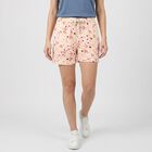 Women's White Regular Fit Heart Print Shorts, White, small