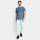 Men's Round Neck Half Sleeves T-Shirt , मध्यम नीला, small image number null