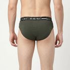 Men's Olive Green Regular Fit Solid Briefs, Olive, small