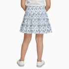 Girls' White and Blue Floral Tiered Mini Skirt, Light Blue, small