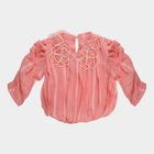 Girls' Pink Round Neck Romantic T-Shirt, हल्का गुलाबी, small
