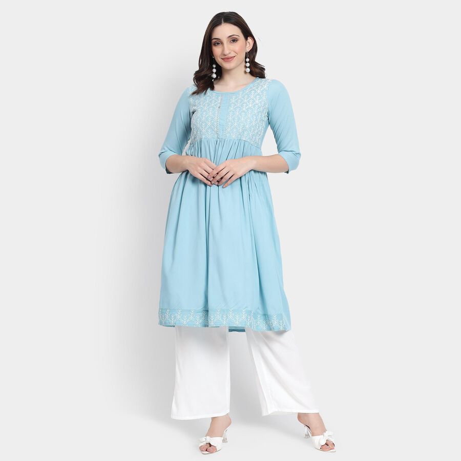 Ladies' Kurta Pyjama Set, Light Blue, large image number null