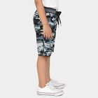 Boys' Light Grey Regular Fit Printed Bermuda Shorts, हल्का ग्रे, small