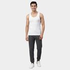 Men's White Cotton Round Neck Classic Vest, सफ़ेद, small