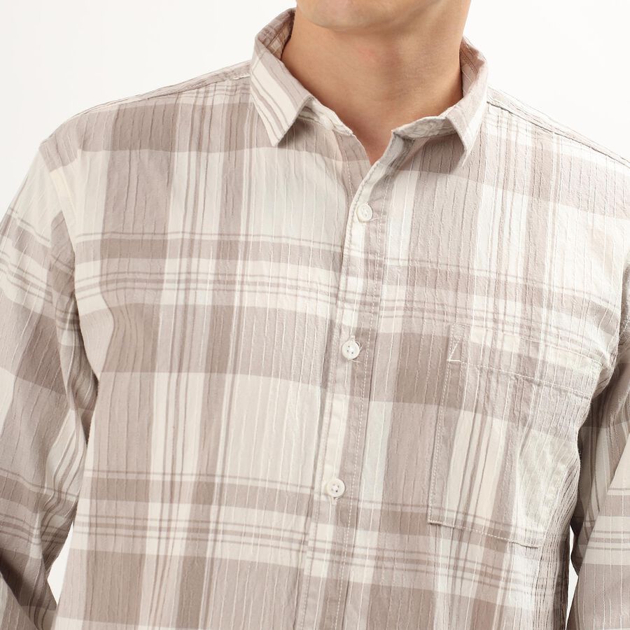 Men's Regular Collar Casual Shirt, Beige, large image number null