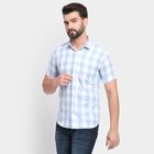 Men's 100% Cotton Casual Shirt, हल्का नीला, small image number null