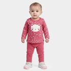 Infants Purple Cotton Round Neck Lounge Set Hipster Set, Purple, small