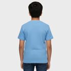 Boys Midnight Blue Cotton Round Neck Casual Half Sleeve T-Shirt, Mid Blue, small