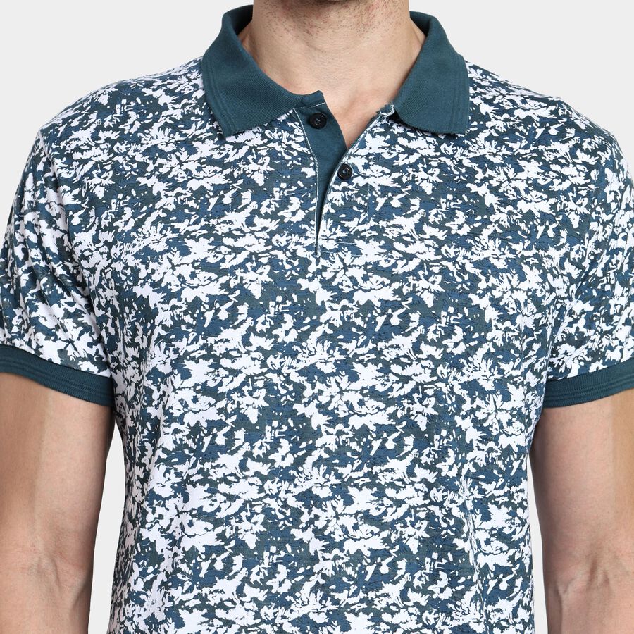 Men's 100% Cotton Collared Half Sleeves T-Shirt, Dark Blue, large image number null